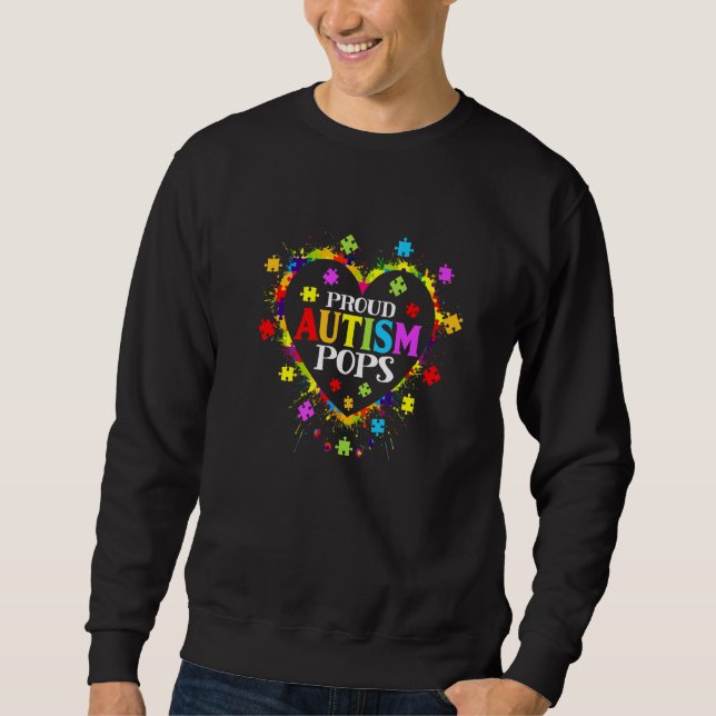 Sweatshirt Cute Love Coeur Fier Autisme Pops Sensibilisation  (Devant)