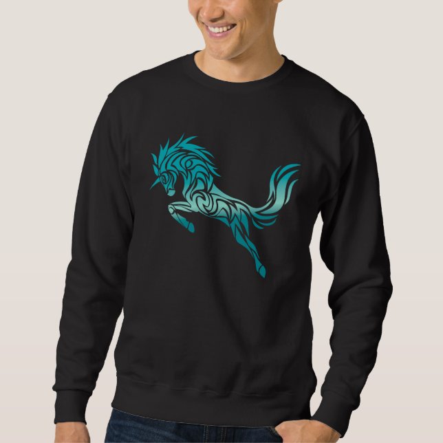 Sweatshirt Cute Magical Unicorn Tribal Hawaiian Tattoo (Devant)