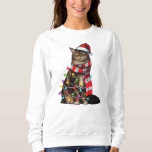 Sweatshirt Cute Maine Coon Chat Funny Noël Cadeau de vacances