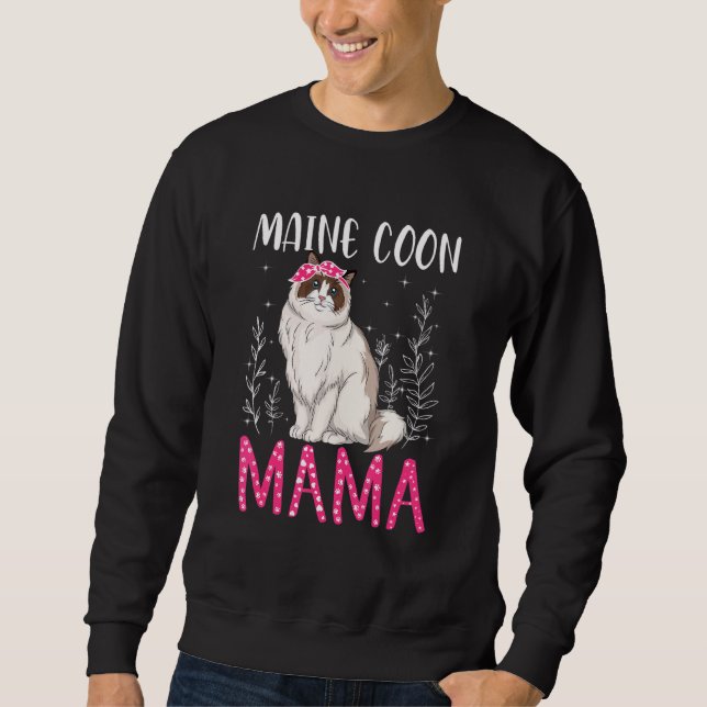 Sweatshirt Cute Maine Coon Funny Main Coon Mama femmes Mot (Devant)