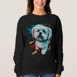 Sweatshirt Cute Maltese Dog on Maltese dog