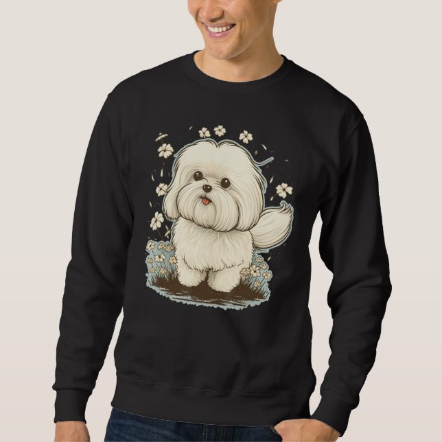 Sweatshirt Cute Maltese Dog on Maltese dog  5 (Devant)