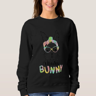 Sweatshirt Cute Mama Bunny Visage Tie Dye Lunettes Headband E