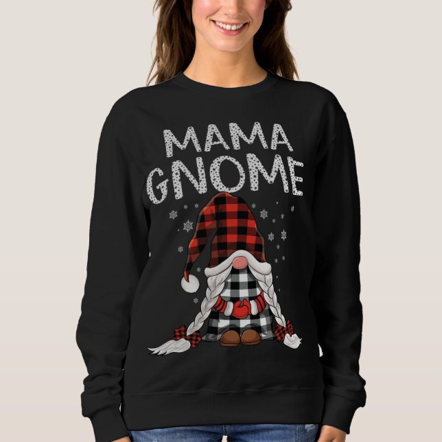 Sweatshirt Cute Mama Gnomes check red Plaid pattern Christmas (Devant)
