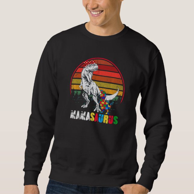Sweatshirt Cute Mamasaurus T Rex Dinosaur Mama Autisme (Devant)