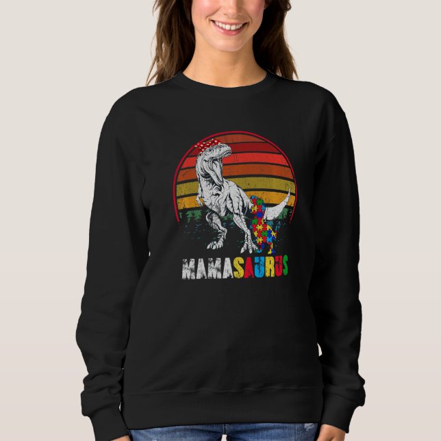 Sweatshirt Cute Mamasaurus T Rex Dinosaur Mama Autisme (Devant)