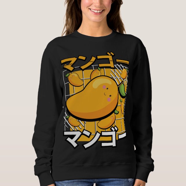 Sweatshirt Cute Mango Fruit Kawaii Anime japonais rétro (Devant)