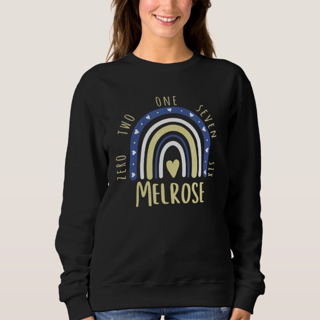Sweatshirt Cute Melrose Ma 02176 Code postal Accueil Boho Arc (Devant)