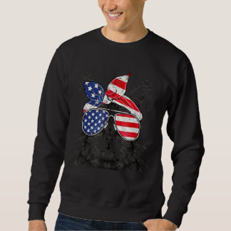 Sweatshirt Cute Meowica Chat Patriotique 4 juillet Américain