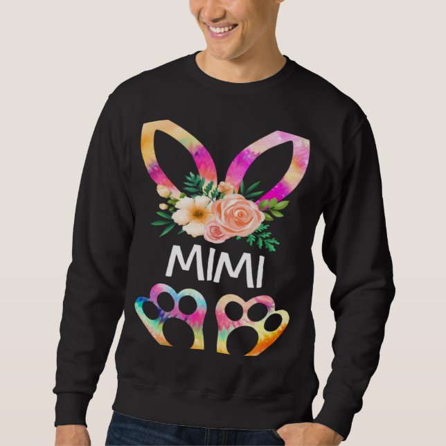 Sweatshirt Cute Mimi Bunny Tie Dye Print  Family Easter Day M (Devant)