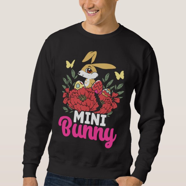 Sweatshirt Cute Mini Bunny Easter Bunny Eggs Happy Easter (Devant)