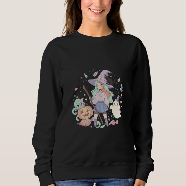 Sweatshirt Cute Modern Witch (Devant)