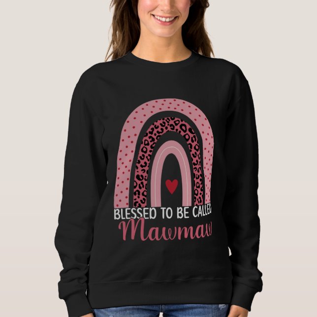 Sweatshirt Cute Mom Grandma Blessed To Be Called Mawmaw Leopa (Devant)