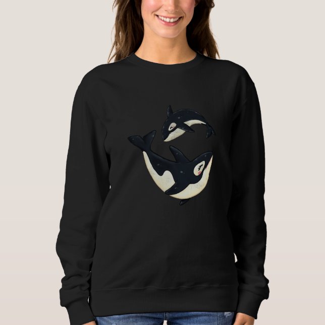 Sweatshirt Cute Orca Sea Animal Whale Orcas Cool Men Women (Devant)