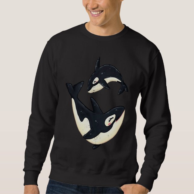 Sweatshirt Cute Orcas Funny Sea Animal Whale Orca Men Women (Devant)
