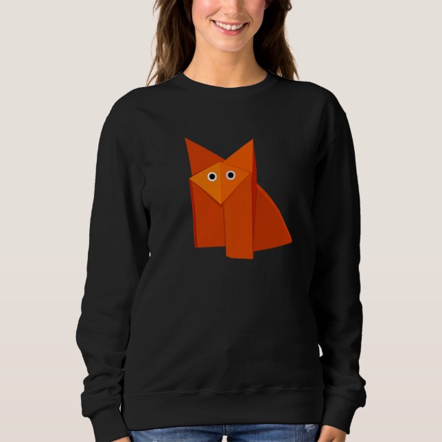 Sweatshirt Cute Origami Fox géométrique Kawaii (Devant)