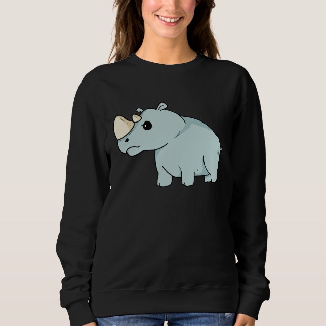 Sweatshirt Cute Orphan Baby Rhino Stop Poaching Parents Rhino (Devant)