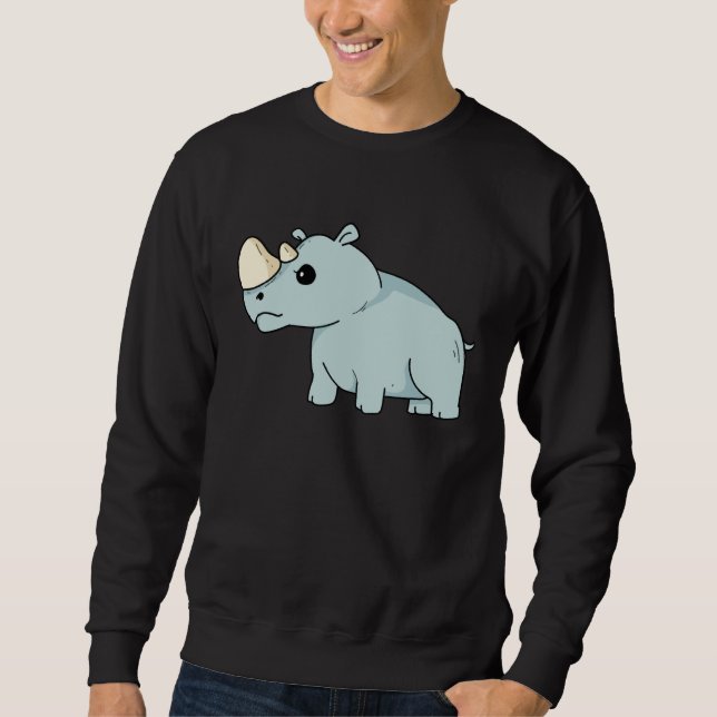 Sweatshirt Cute Orphan Baby Rhino Stop Poaching Parents Rhino (Devant)