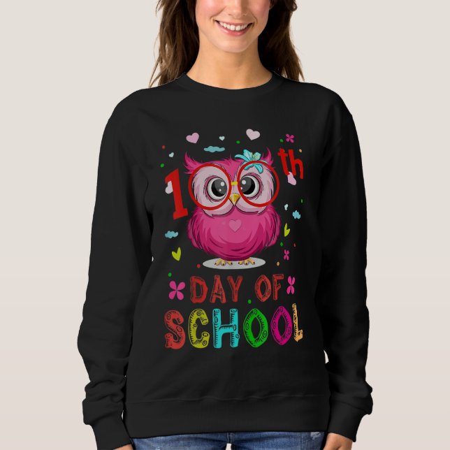 Sweatshirt Cute Owl 100th Day Of School Shirt 100 Days Smarte (Devant)
