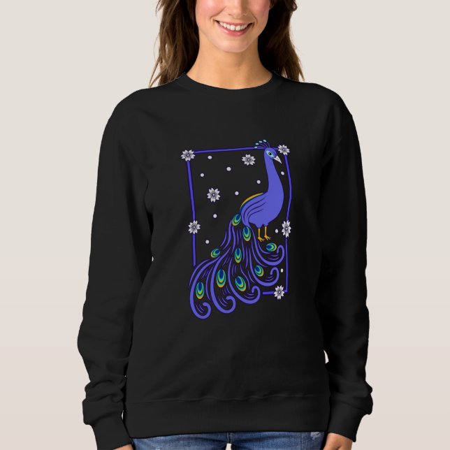 Sweatshirt Cute Peacock Peacocks Nature Oiseaux d'Amour Graph (Devant)