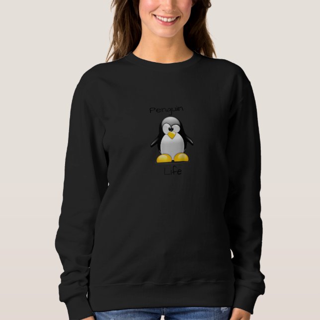 Sweatshirt Cute Penguin Life Raglan (Devant)