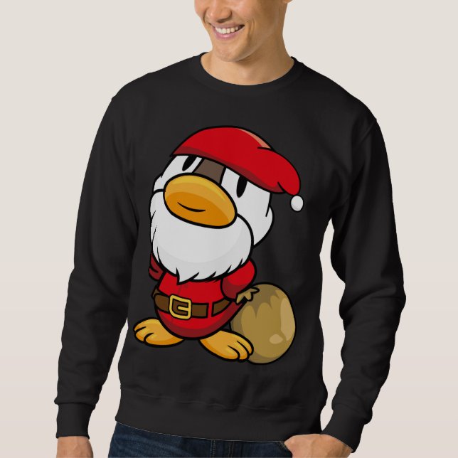 Sweatshirt Cute petit canard du Père Noël pour Noël (Devant)