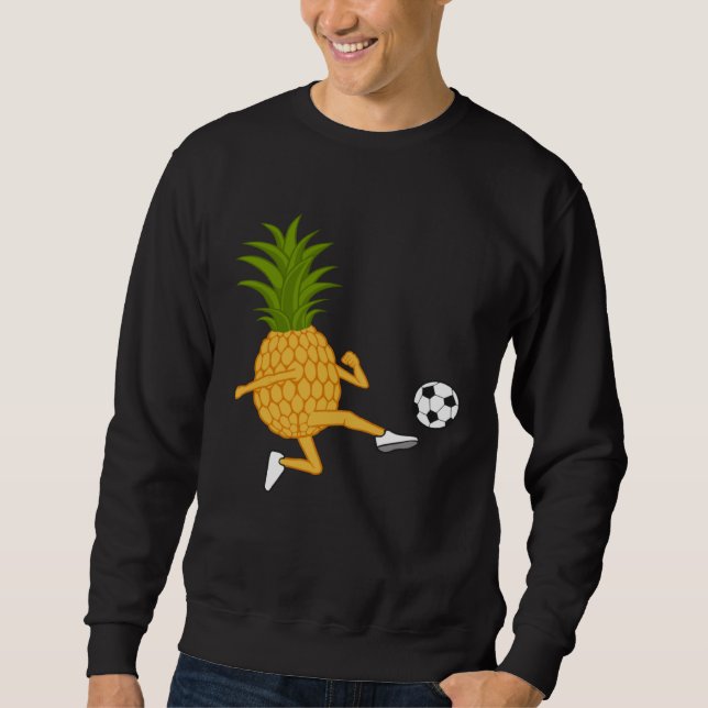 Sweatshirt Cute Pineapple Kicking Ironic Summer Fruits (Devant)