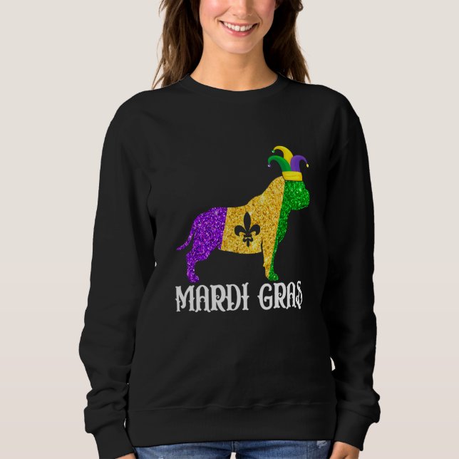 Sweatshirt Cute Pitbull Dog Lover Mardi Gras Party Jester Mas (Devant)