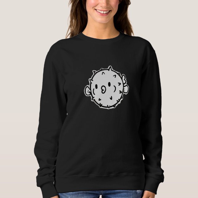 Sweatshirt Cute Puff Puffer Poisson Pufferfish Graphique (Devant)