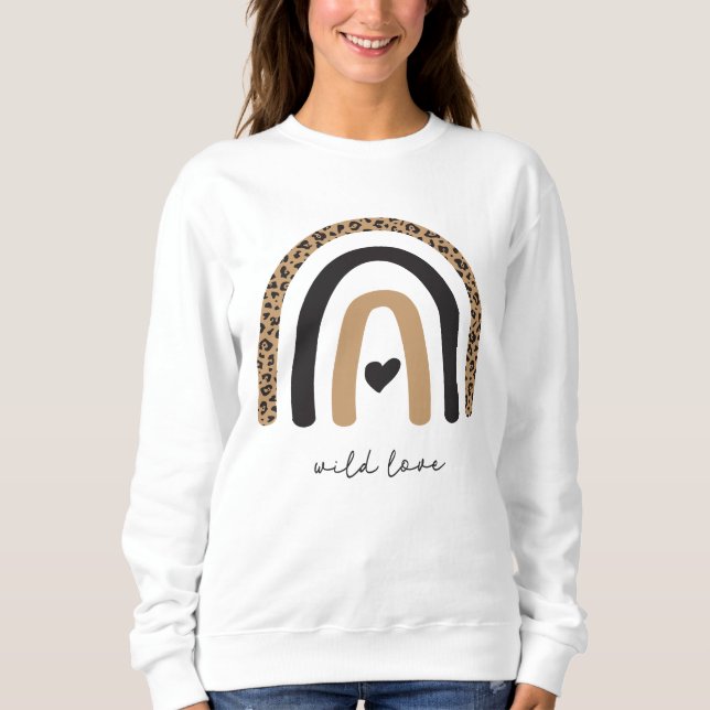 Sweatshirt Cute Rainbow Leopard Motif (Devant)