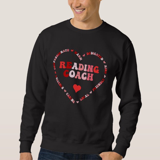 Sweatshirt Cute Reading Coach Valentines Day Heart (Devant)