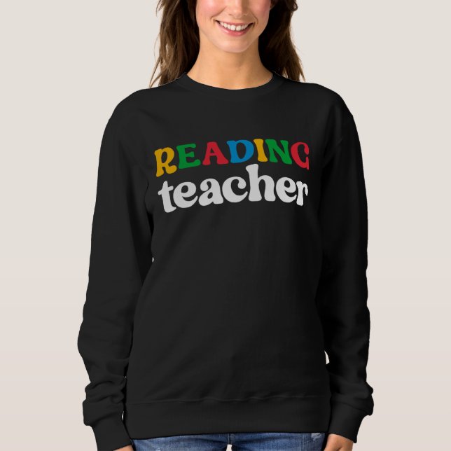 Sweatshirt Cute Reading Teacher Book  Librarian Literature (Devant)