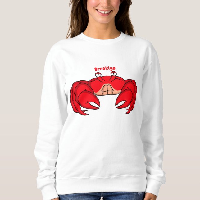 Sweatshirt Cute red crab cartoon (Devant)