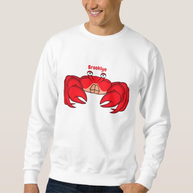 Sweatshirt Cute red crab cartoon (Devant)