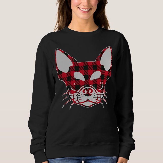 Sweatshirt Cute Red Plaid Buffalo Chihuahua Face Christmas Pa (Devant)