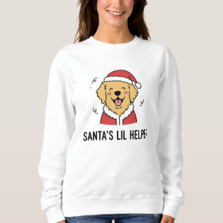 Sweatshirt Cute Santa Claus Costume Golden Retriever Dog Art