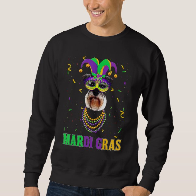 Sweatshirt Cute Schnauzer Dog Lover Mardi Gras Carnival Party (Devant)