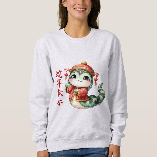 Sweatshirt Cute serpent chinois Costume de Nouvel An chinois (Devant)
