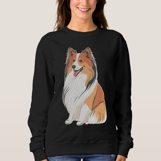 Sweatshirt Cute Shetland Sheepdog Dog on Sheltie (Devant)