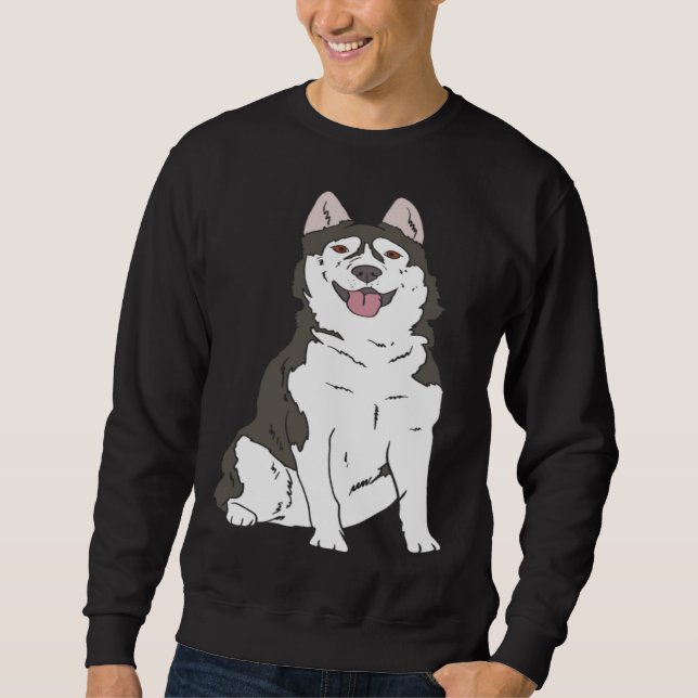 Sweatshirt Cute Siberian Husky dog  Husky graphics (Devant)