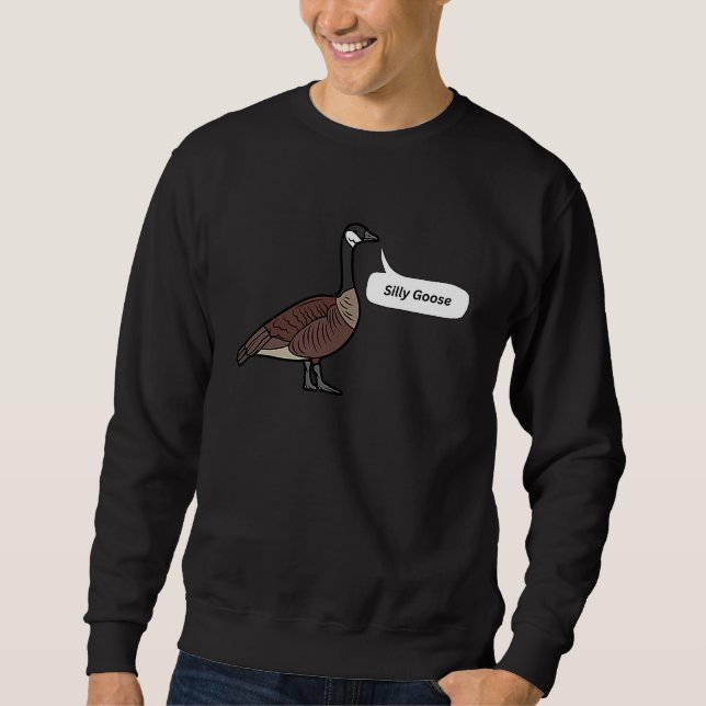 Sweatshirt Cute Silly Goose  Goose Trendy Clothing (Devant)