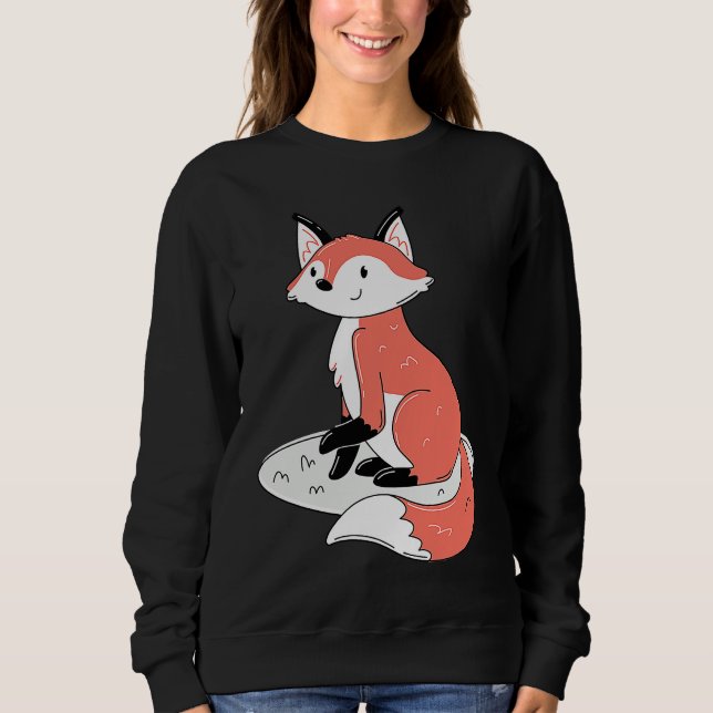 Sweatshirt Cute Sitting Fox (Devant)