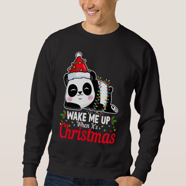 Sweatshirt Cute Sleeping Panda Wake Me Up   Lazy Animal Panda (Devant)
