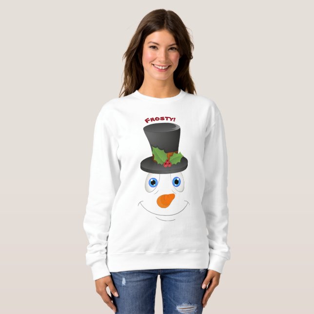 Sweatshirt Cute Snowman Portant un message Casquette personna (Devant entier)