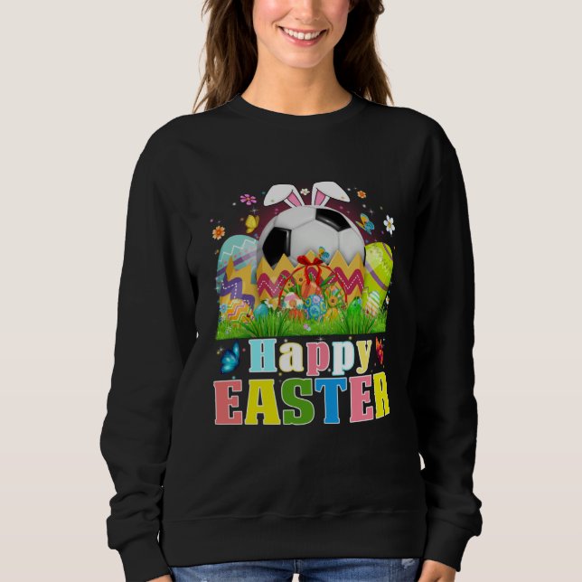 Sweatshirt Cute Soccer Ball Hatched From Egg Easter Day Men B (Devant)