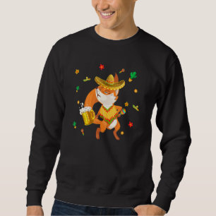 Sweatshirt Cute Sombrero Mexicaine Fox Boire Bière Cinco De M