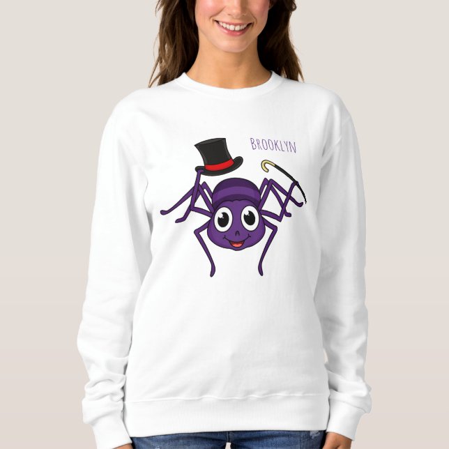 Sweatshirt Cute Spider dans le top a un dessin animé (Devant)