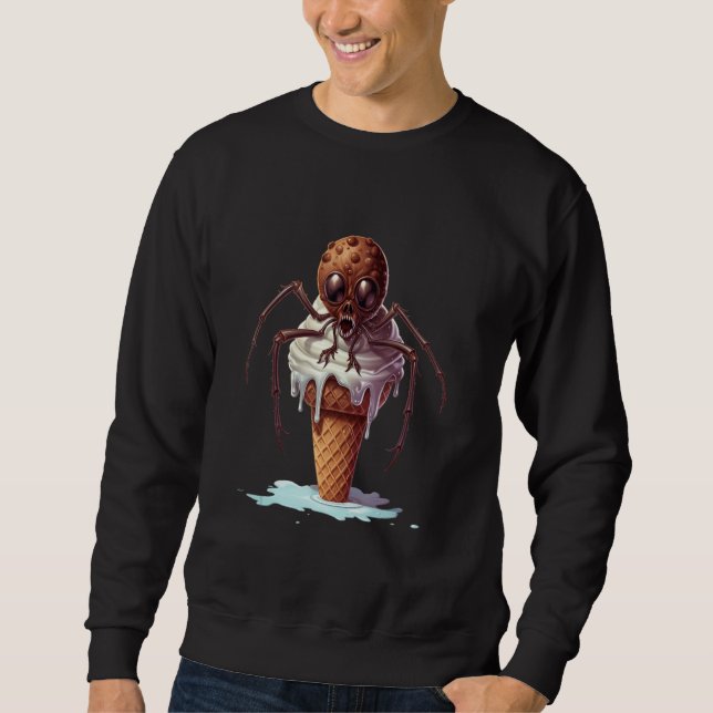 Sweatshirt Cute Spider eats Ice Cream  Summer Kids Ice Cream (Devant)