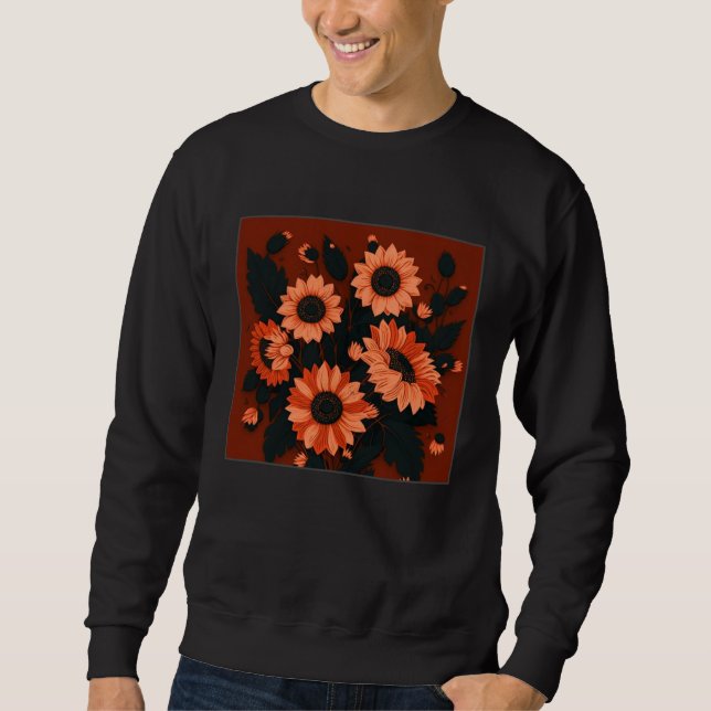 Sweatshirt Cute Sun Flower Illustration Unique Leaf Plants Wo (Devant)