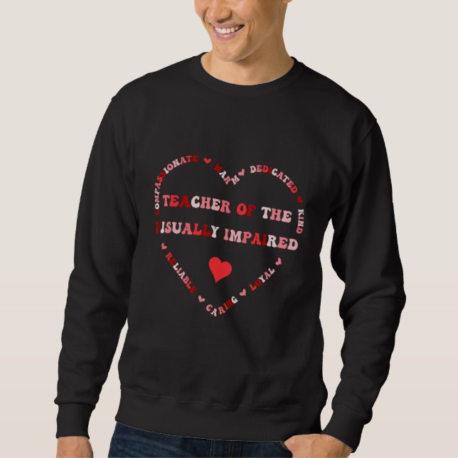 Sweatshirt Cute Teacher Squad Valentines Day Heart  1 (Devant)